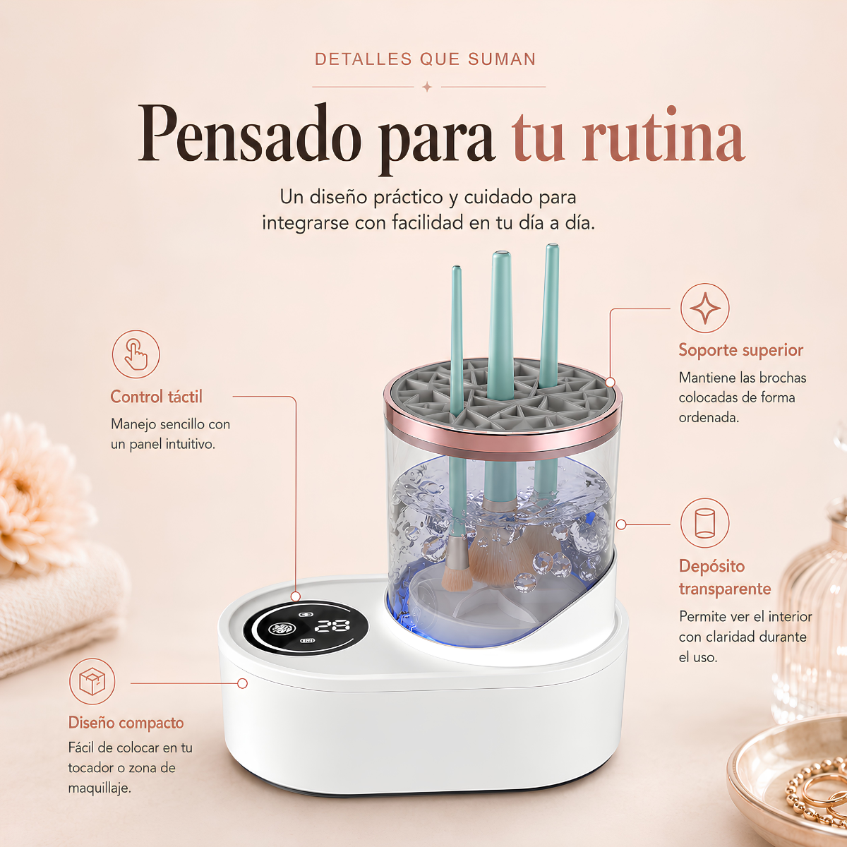 Limpiador eléctrico de brochas recargable HZ‑008