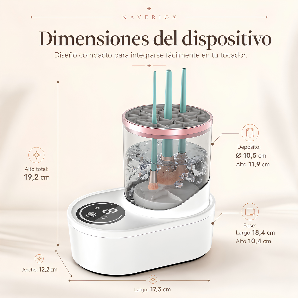 Limpiador eléctrico de brochas recargable HZ‑008